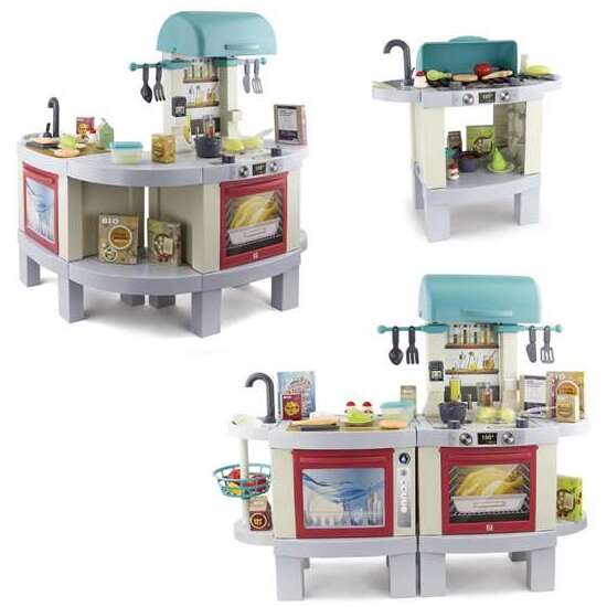 COCINA DELI KITCHEN PLUS CON LUCES Y SONIDOS, TRANSFORMABLE EN BARBACOA Y 3 FORMATOS DIFERENTES DE MONTAJE 104X37X100 CM image 1