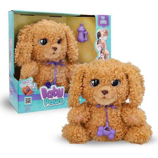 PELUCHE CACHORRO BABY PAW LABRADOR INTERACTIVO CON MÁS DE 15 SONIDOS Y REACCIONES Y 7 FUNCIONES ¡SU BARRIGUITA SE MUEVE CUANDO RESPIRA! 20X29X13 CM image 4