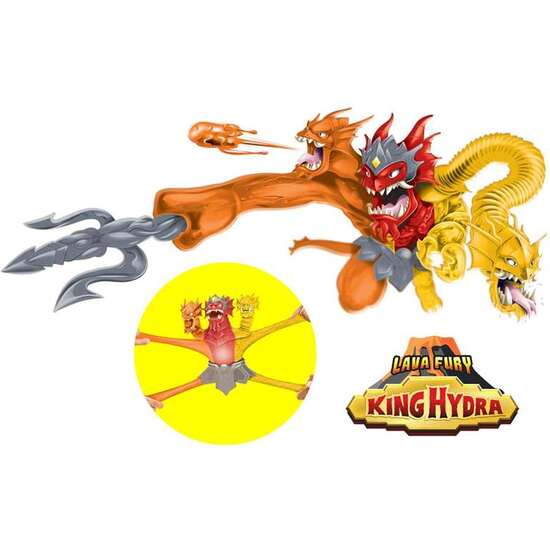 FIGURA GOO JIT ZU  KING HYDRA LAVA FURY  CADA CABEZA TIENE UN MECANISMO DIFERENTE: LANZA MISILES, ESTIRABLE Y OTRA CON ATAQUE MORDISCO. image 0