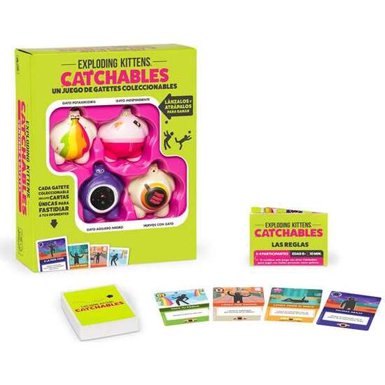 JUEGO EXPLODING KITTENS CATCHABLES.UN JUEGO DE GATETES COLECCIONABLES. LÁNZALOS Y ATRÁPALOS PARA GANAR! image 0