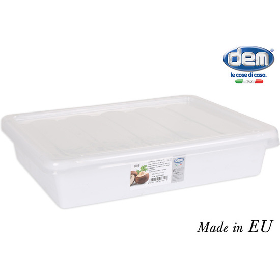 WHITE TRAY 30,3X23CM/3L W/COVER+GRILL  image 0