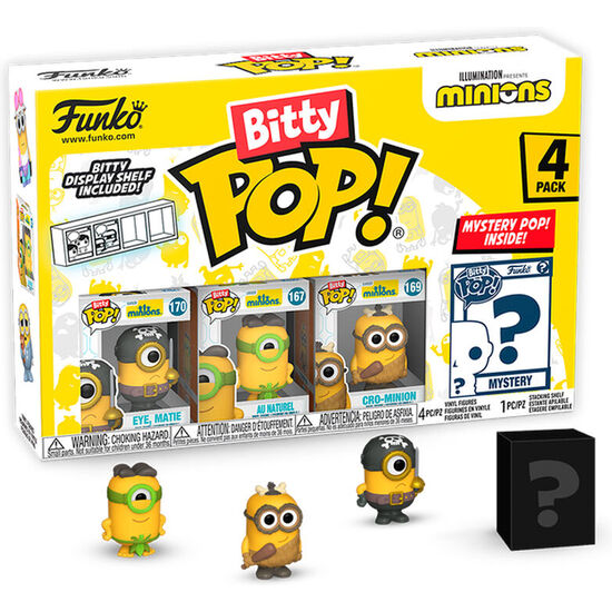 BLISTER 4 FIGURAS BITTY POP MINIONS SERIES 1 image 0