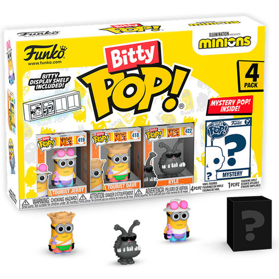 BLISTER 4 FIGURAS BITTY POP MINIONS SERIES 4 image 0