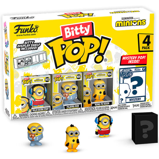 BLISTER 4 FIGURAS BITTY POP MINIONS SERIES 3 image 0