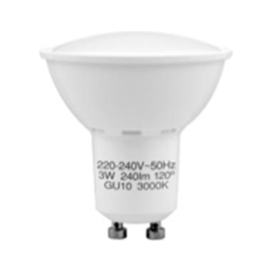 LED SMD SPOTLIGHT PLASTICO 3,5W (=25W) 240LM GU10 120º 3000K 10000H CJ.1     image 0