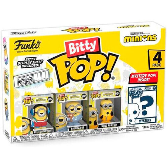 BLISTER 4 FIGURAS BITTY POP MINIONS SURTIDO image 1