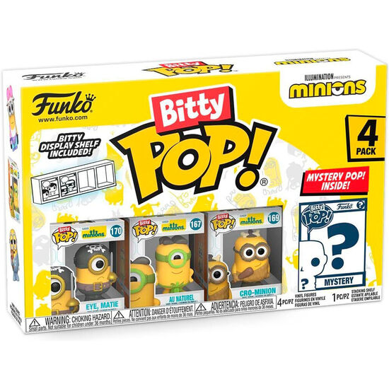 BLISTER 4 FIGURAS BITTY POP MINIONS SURTIDO image 2