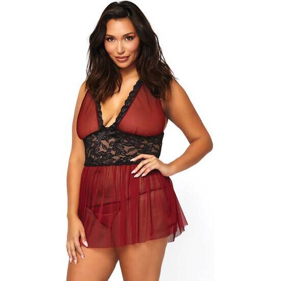 LEG AVENUE SHEER HALTER BABYDOLL & STRING image 0