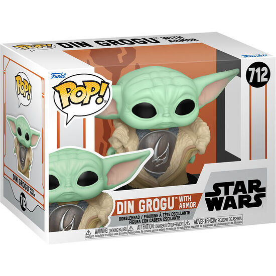 FIGURA POP STAR WARS THE MANDALORIAN DIN GROGU WITH ARMOR image 0