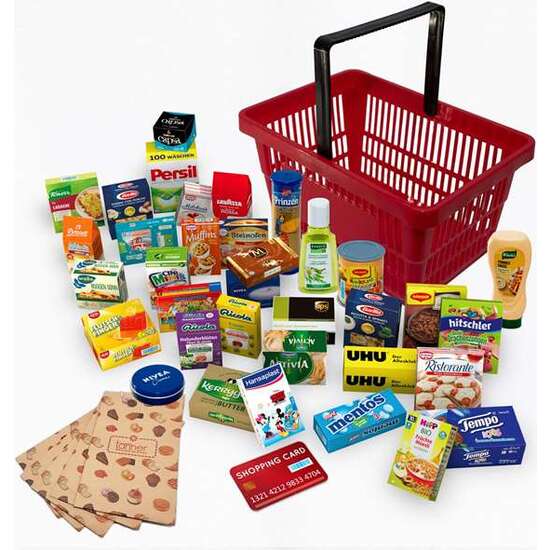 SET DE SUPERMERCADO  CON CESTA DE COMPRA Y 42 PZAS image 0