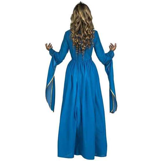 DISFRAZ PRINCESA MEDIEVAL AZUL VESTIDO Y DIADEMA TALLA XXL image 0