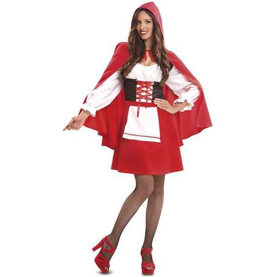 DISFRAZ CAPERUCITA ROJA VESTIDO Y CAPA CON CAPUCHA TALLA XL image 0