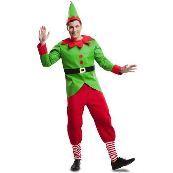 DISFRAZ ELFO  GORRO, CAMISA CON CINTURÓN Y PANTALÓN TALLA XXL image 0