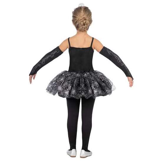 DISFRAZ BAILARINA ESQUELETO TIARA, VESTIDO, MITONES Y MALLAS TALLA 7-9 Y image 2