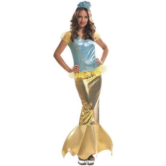 DISFRAZ SIRENITA VESTIDO Y TOCADO TALLA XL image 0