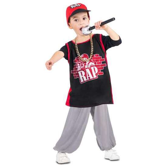 DISFRAZ YO QUIERO SER RAPERO/A  GORRA, CADENA, CAMISETA, MICRÓFONO Y PANTALÓN TALLA 3-5 Y image 0
