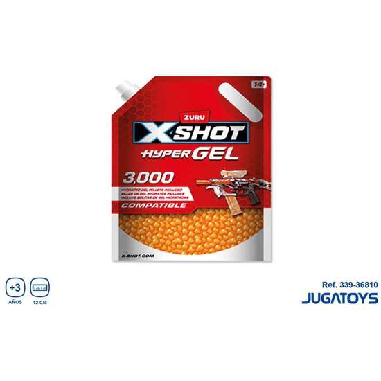 BOLA HYPERGEL X-SHOT EN BLISTER (3.000 BOLAS DE GEL) 12CM image 1