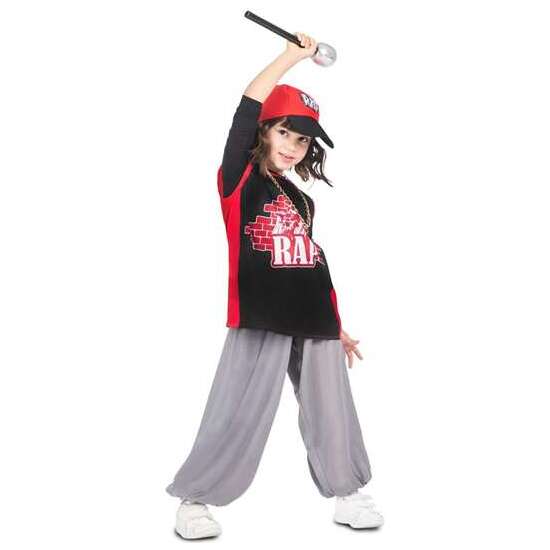 DISFRAZ YO QUIERO SER RAPERO/A  GORRA, CADENA, CAMISETA, MICRÓFONO Y PANTALÓN TALLA 5-7 Y image 4