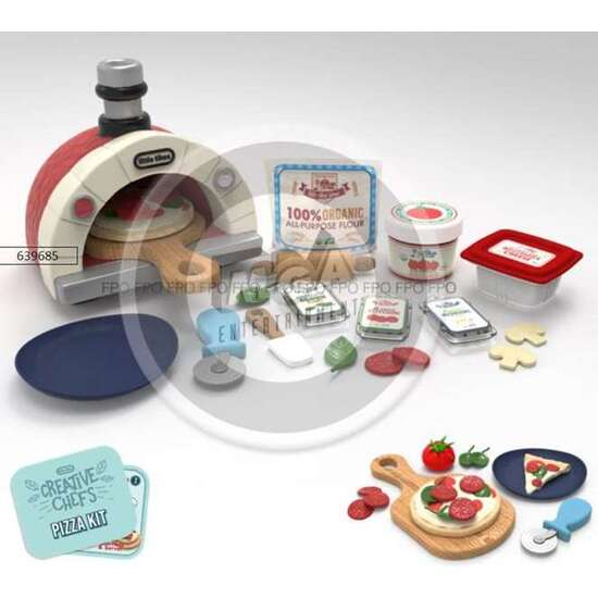 KIT CREATIVO PIZZA DEL CHEF CON MAS DE 18 ACCESORIOS DE COCINA REALISTAS QUE INCLUYEN MASA DE PIZZA, CORTADOR DE PIZZA E INGREDIENTES? image 0