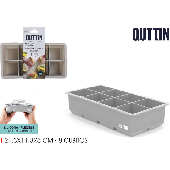 CUBITERA FLEXIBLE SILICONA 8 CUBITO QUTTIN image 0