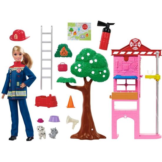 MUÑECA BOMBERA ESTACION DE BOMBEROS BARBIE image 1
