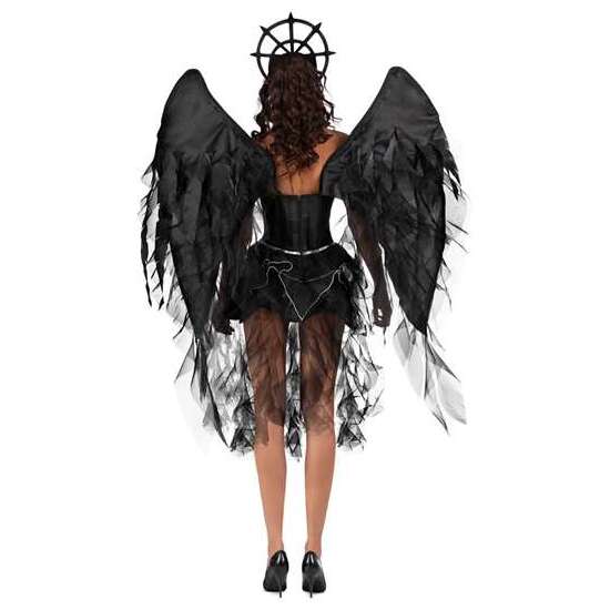 DISFRAZ ÁNGEL OSCURO TOCADO, VESTIDO Y ALAS TALLA M image 2