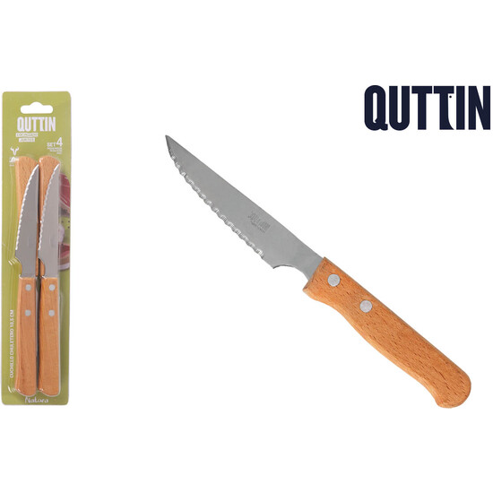 #-72- SET 4 PCS CUCHILLO CHULETERO 10.5CM NATURA image 0