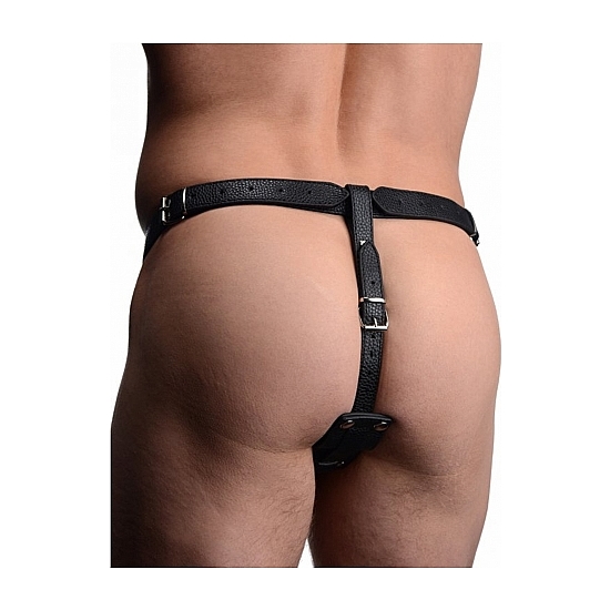 MALE HARNESS WITH SILICONE ANAL PLUG - BLACK image 2