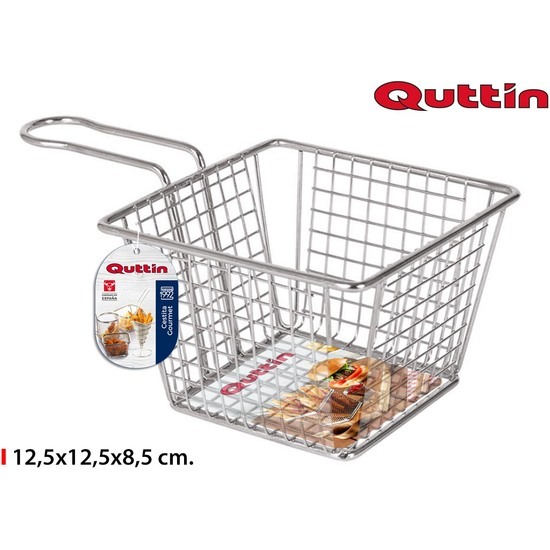 SMALL SQUA.INOX BASKET 12.5X12.5X8.5CM QUTT image 0