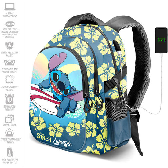 MOCHILA LIFESTYLE STITCH DISNEY 44M ADAPTABLE image 1