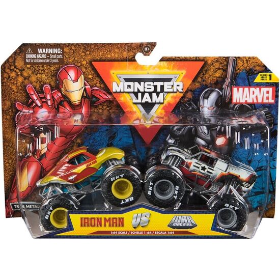 BLISTER 2 COCHES IRON MAN VS WAR MACHINE MARVEL MONSTER JAM image 0
