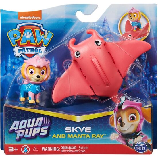 BLISTER 2 FIGURAS SKYE AQUA PUPS PATRULLA CANINA PAW PATROL image 0