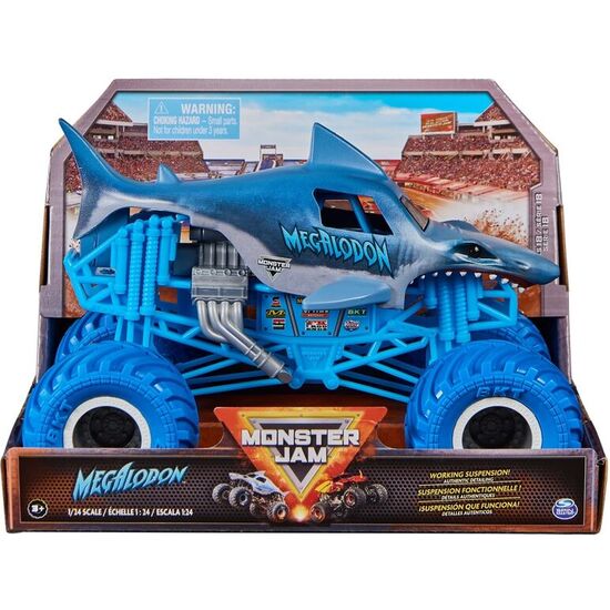 COCHE DIE CAST MEGALODON OSCURO MONSTER JAM image 0