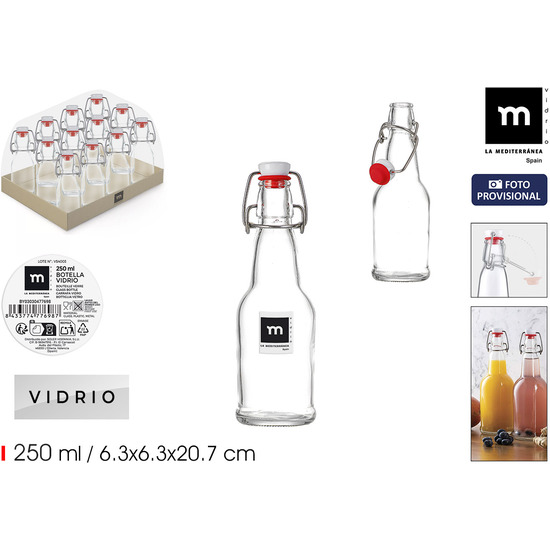 BOTELLA 250ML C/TAPON HERMETICO LA MEDIT image 0