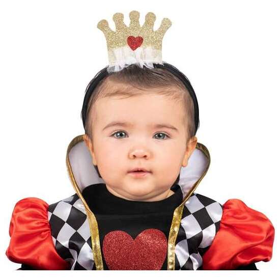 DISFRAZ REINA DE CORAZONES BEBÉ VESTIDO CON ENAGUA Y DIADEMA TALLA 7-12 M image 3