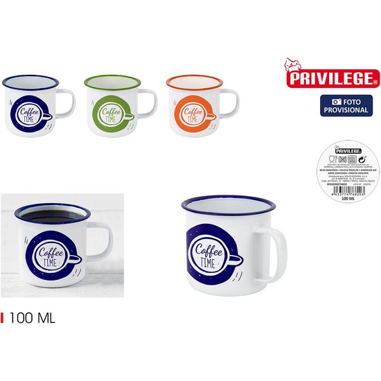 MUG ESMALTADA BLANCA/FRASES 100ML PRIVIL image 1