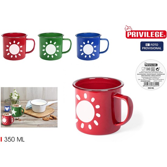 MUG ESMALTADA COLOR/DISE¥O 350ML PRIVILEGE image 1