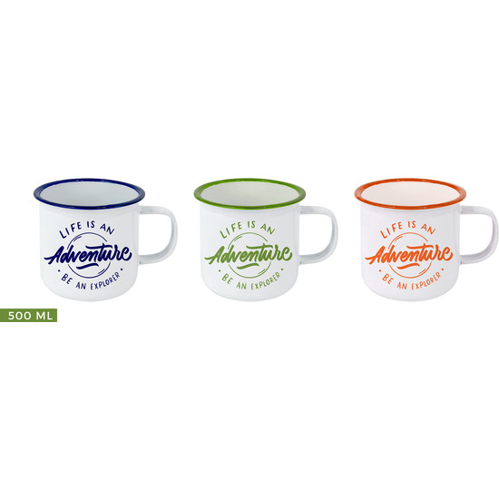 MUG ESMALTADA BLANCA/FRASES 500ML PRIVIL image 0