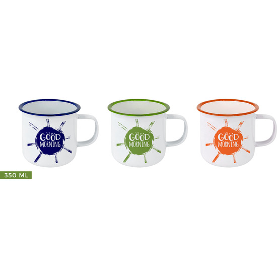 MUG ESMALTADA BLANCA/FRASES 350ML PRIVILEGE image 0