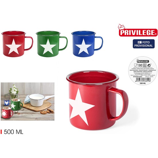 MUG ESMALTADA COLOR/DISE¥O 500ML PRIVILE image 1