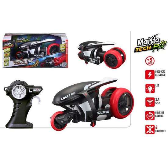 MOTO RADIO CONTROL MAISTO 2.4GHZ CON LUZ, GIRA 360 GRADOS Y TIENE 6 FUNCIONES image 0