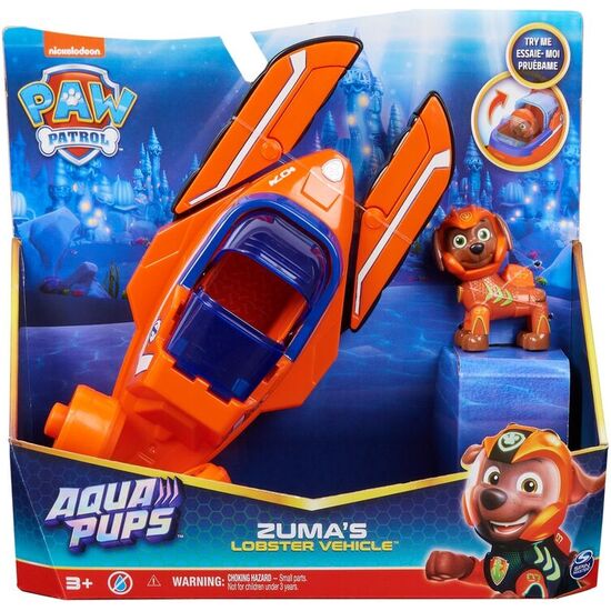 BLISTER 2 FIGURAS ZUMA VEHICULOS AQUA PUPS PATRULLA CANINA PAW PATROL image 0