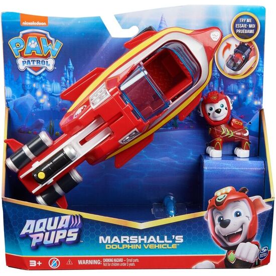BLISTER 2 FIGURAS MARSHALL VEHICULOS AQUA PUPS PATRULLA CANINA PAW PATROL image 0
