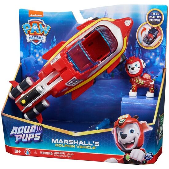 BLISTER 2 FIGURAS MARSHALL VEHICULOS AQUA PUPS PATRULLA CANINA PAW PATROL image 1