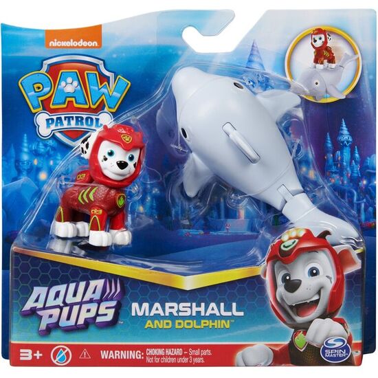 BLISTER 2 FIGURAS MARSHALL AQUA PUPS PATRULLA CANINA PAW PATROL image 0