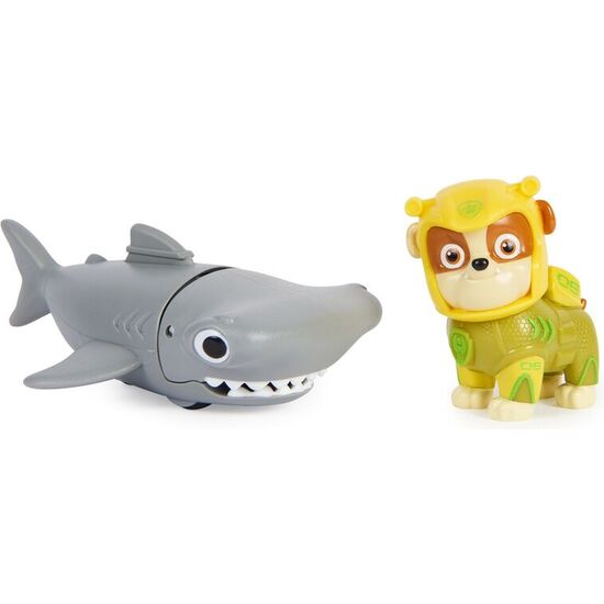BLISTER 2 FIGURAS RUBBLE AQUA PUPS PATRULLA CANINA PAW PATROL image 3