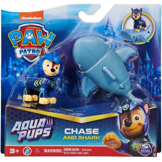 BLISTER 2 FIGURAS CHASE AQUA PUPS PATRULLA CANINA PAW PATROL image 0