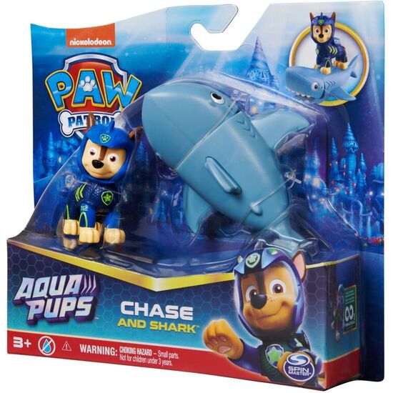 BLISTER 2 FIGURAS CHASE AQUA PUPS PATRULLA CANINA PAW PATROL image 1
