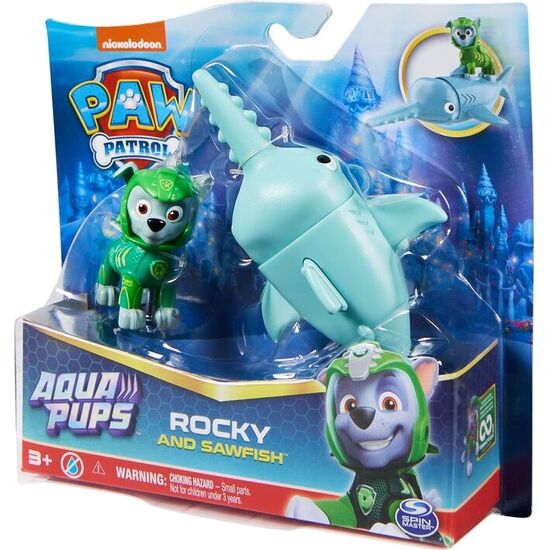 BLISTER 2 FIGURAS ROCKY AQUA PUPS PATRULLA CANINA PAW PATROL image 1