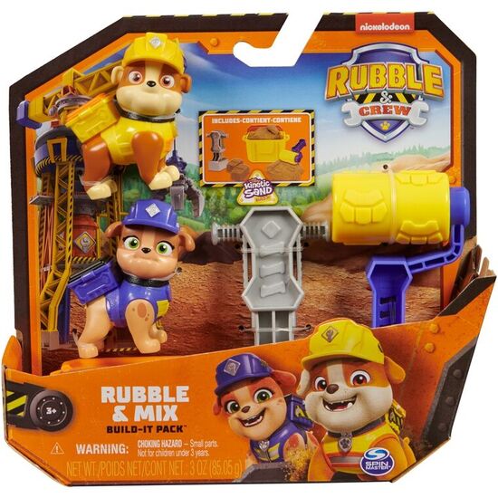 BLISTER 2 FIGURAS RUBBLE Y MIX EQUIPO RUBBLE PATRULLA CANINA PAW PATROL image 0